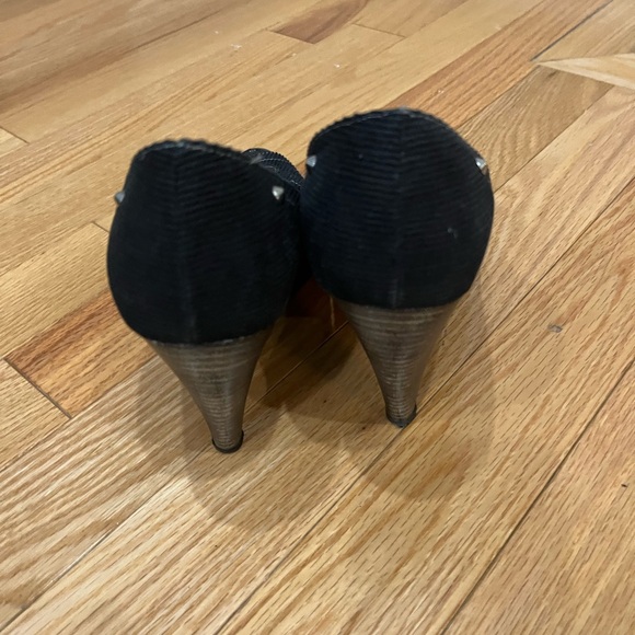 Vera Pelle Black Peep Toe Heels - Picture 4 of 4